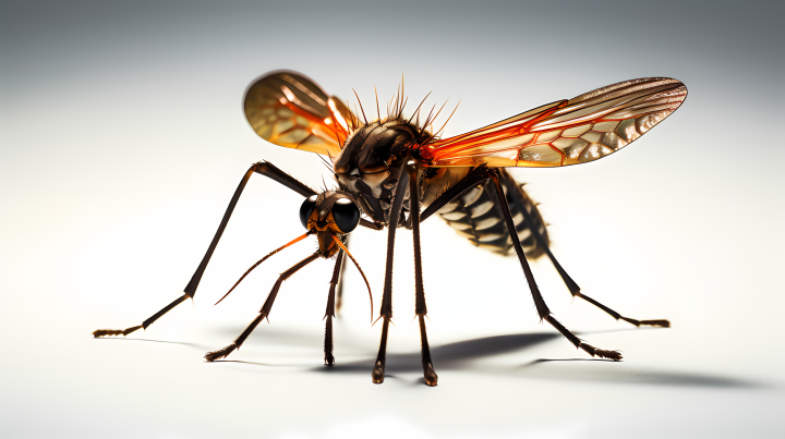 夏天蚊虫斑马蚊细节摄影图版权图片下载