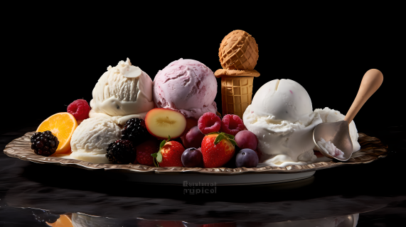 混搭风格的冰淇淋摄影图片