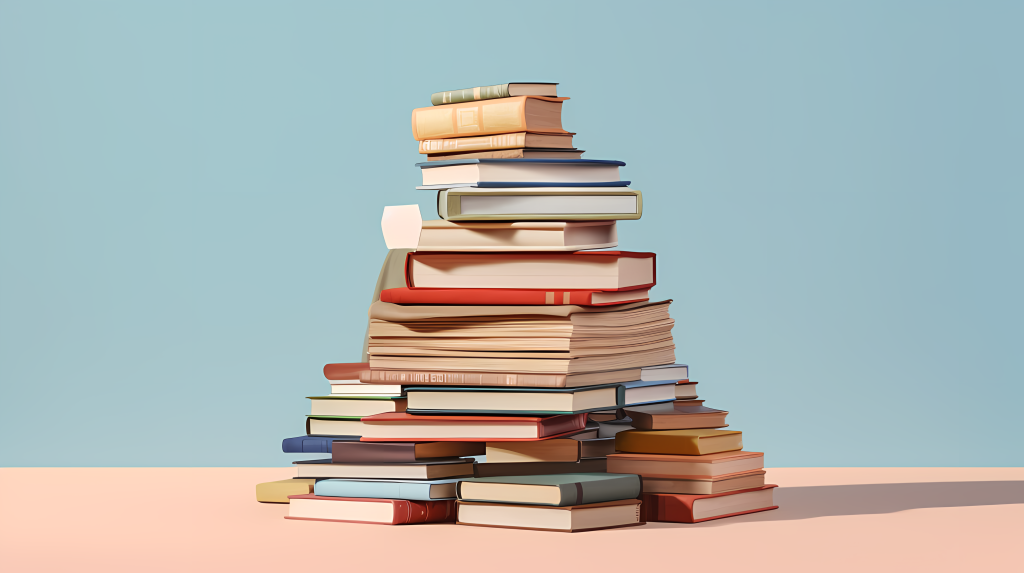 叠放的书籍摄影图片