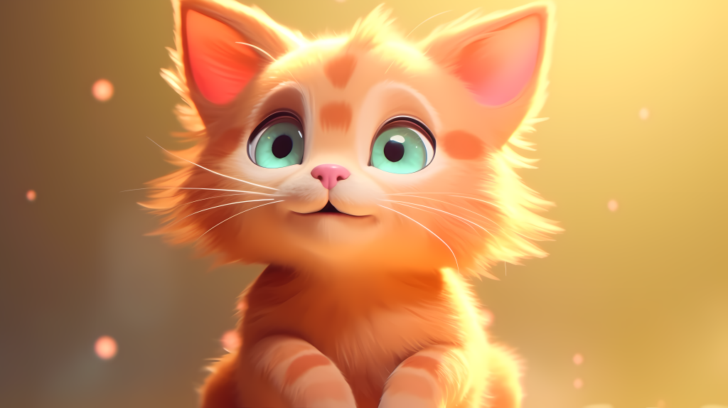 黄橙色卡通猫摄影图