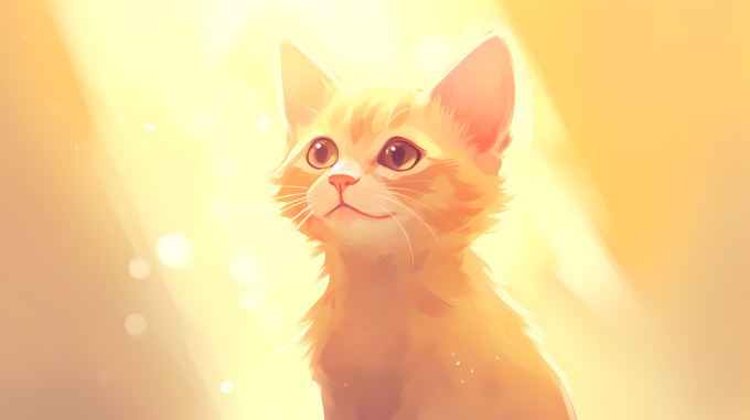 黄橙猫卡通图片摄影图