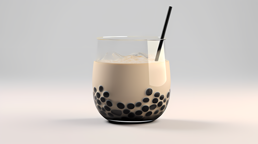 黑珍珠奶茶的光影美学摄影图