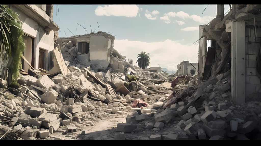 废旧充满沧桑感的房屋废墟摄影图版权图片下载