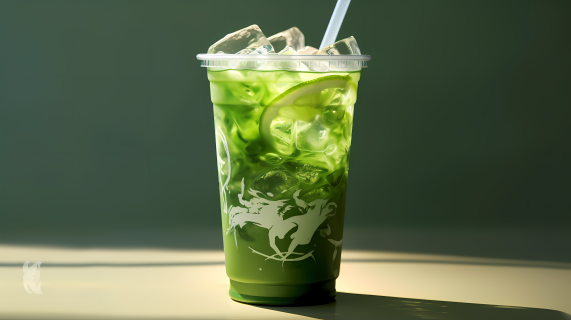 翠绿醇香创新风格的茶饮摄影图