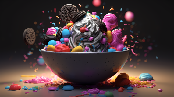 奇幻机器造的浓郁奥利奥冰淇淋图片