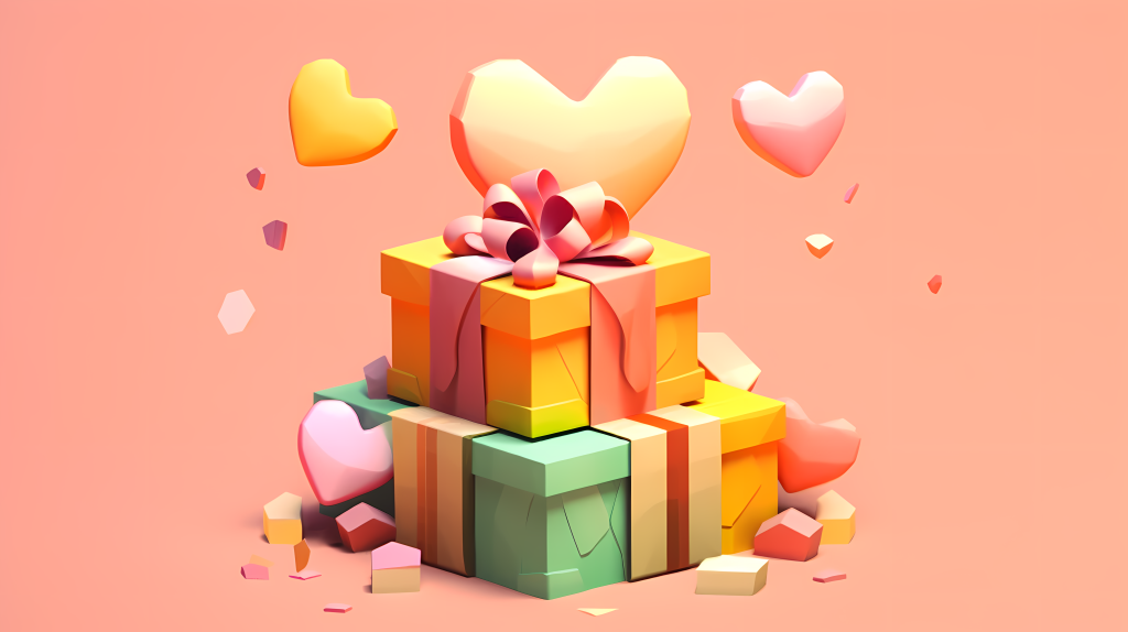 粉色系礼盒珍贵时刻摄影图