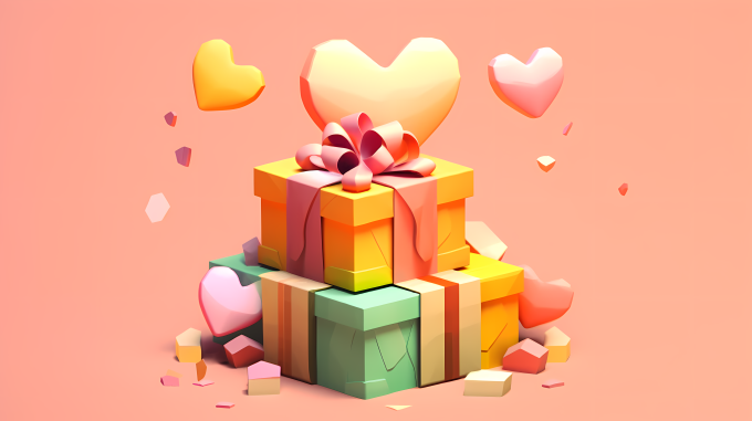 粉色系礼盒珍贵时刻摄影图