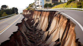 拍摄于Napier的破碎山坡公路摄影图