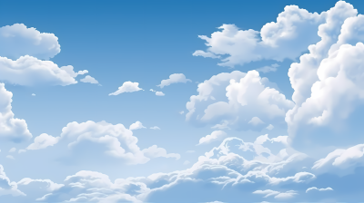 云朵漫天的蓝天白云摄影图