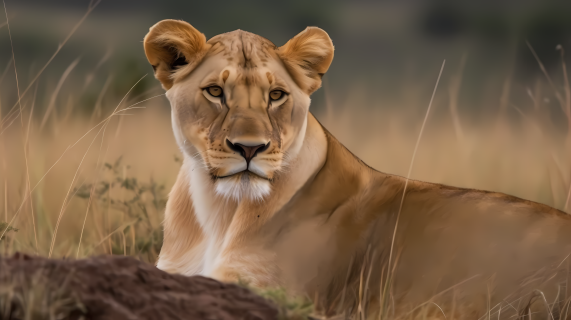 卢旺达野生动物狮子保护摄影图