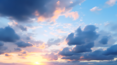 梦幻紫蓝霞光下的云海摄影图