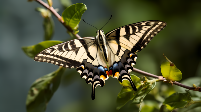 自然风光下的黄银斑蝶摄影图