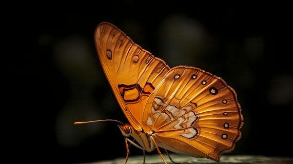 橙色蝴蝶的时间流逝摄影图