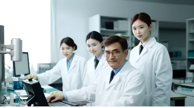 白衣医生实验室摄影图