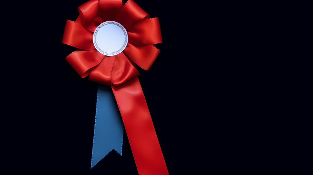 白底红丝带蓝字奖励摄影图版权图片下载