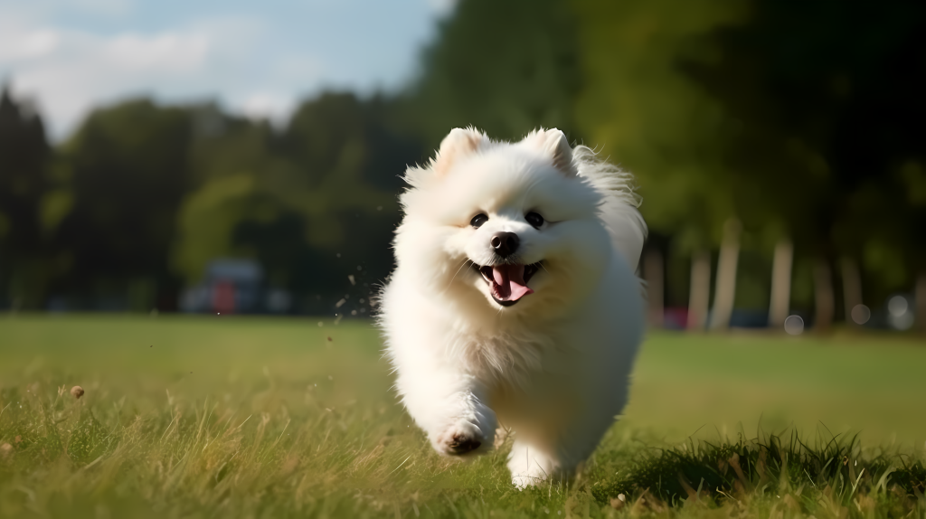 波美拉尼亚犬城市生活的好伴侣摄影图版权图片下载