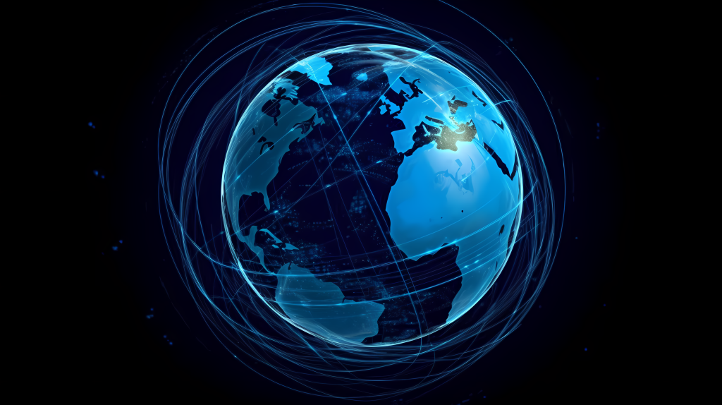 科技感十足的蓝色地球摄影图片