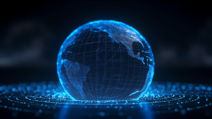科技感蓝色地球摄影图片