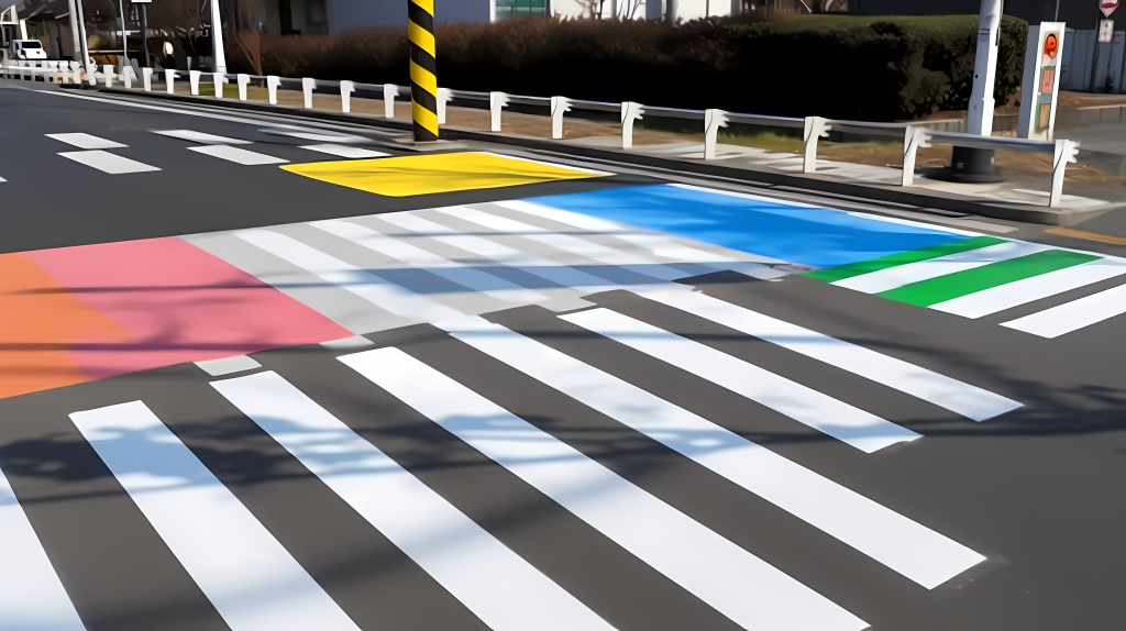 日本新步行街头景观柔和笔触与硬边线条摄影图片