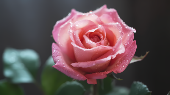 玫瑰花露水滴摄影图