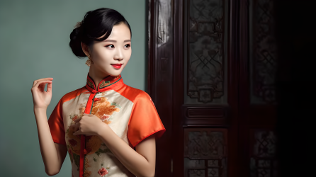 中国风古风旗袍美女摄影图片