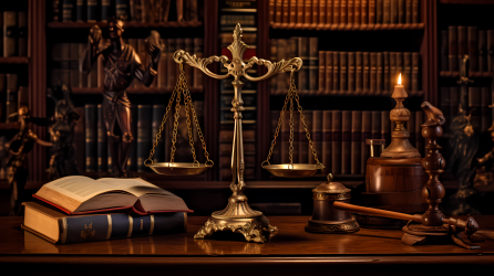 法律图书与正义天平摄影图