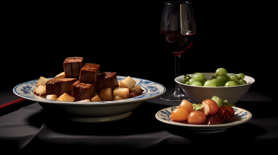传统中式红酒焖牛肉土豆摄影图