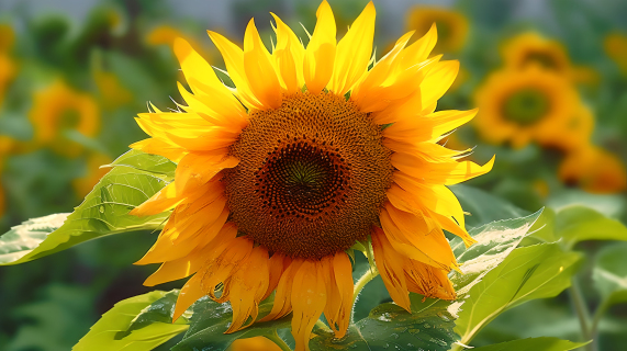 阳光下的小黄花自然静物摄影图