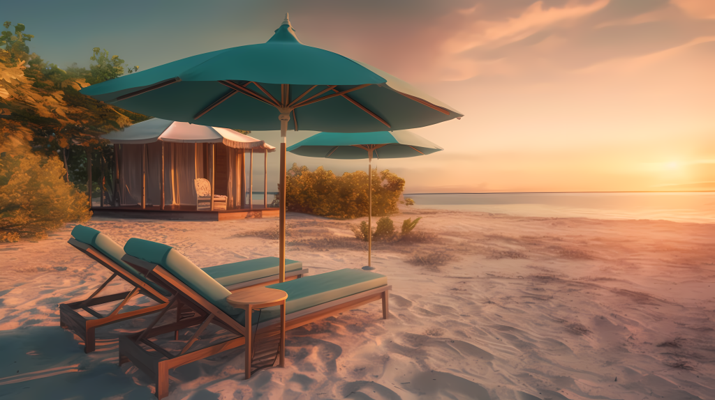 海滩上的豪华色彩摄影图