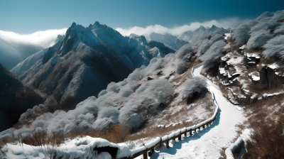 河北冠华峰会雪景摄影图片