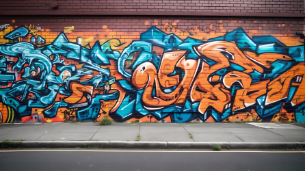 青铜与橙色的涂鸦街头艺术图片