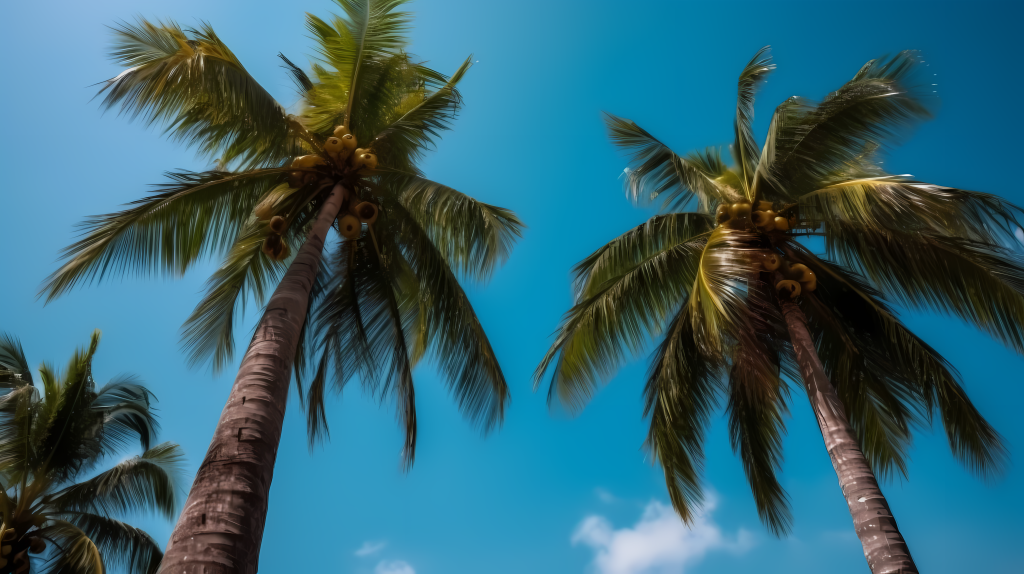 椰林美景大海风景图版权图片下载