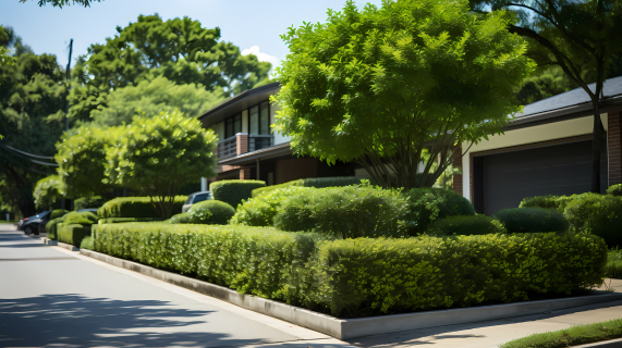 长安城高质量树篱，为房子花园和树提供照片