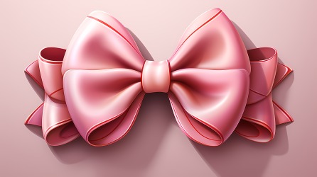 粉色丝带的动态卡通蝴蝶结摄影图片