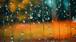 浓郁暗绿中的雨滴与树摄影图