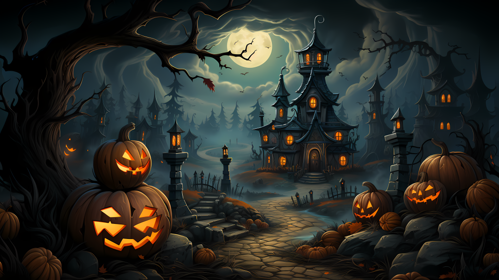 童装万圣节派对邀请卡摄影图片