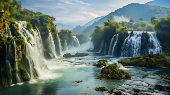 中国最美的瀑布摄影图片