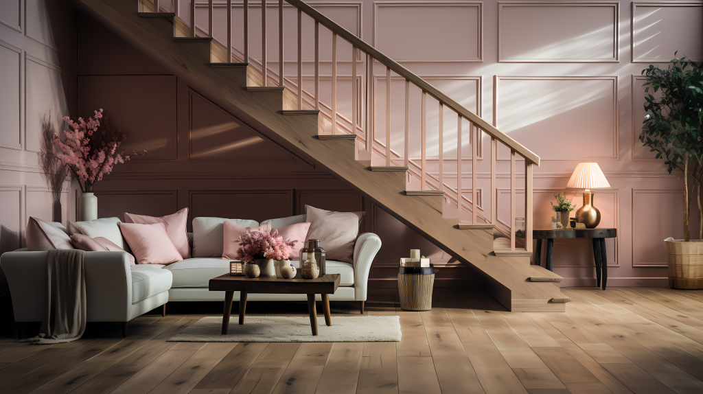 光棕与浅米色的楼梯房间摄影版权图片下载