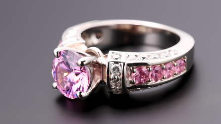 钻石和粉红指环摄影图