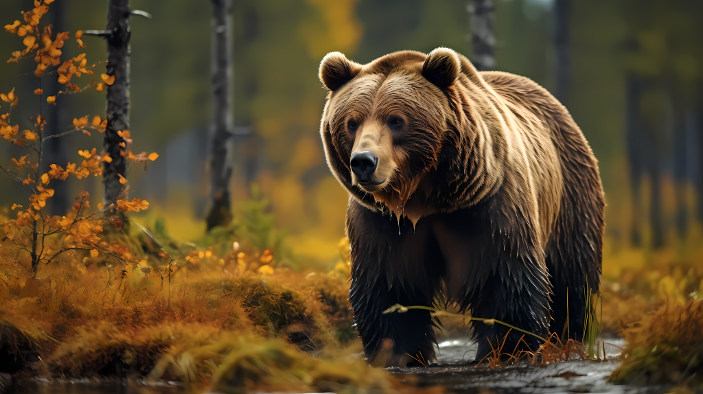 野生动物棕熊摄影图