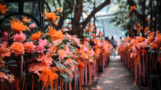 香港荃湾花园走廊摄影图片