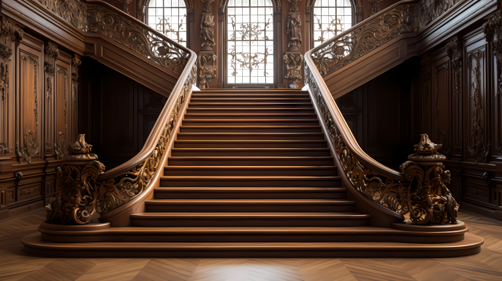 木质细节风格楼梯摄影图