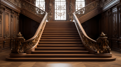 木质细节风格楼梯摄影图