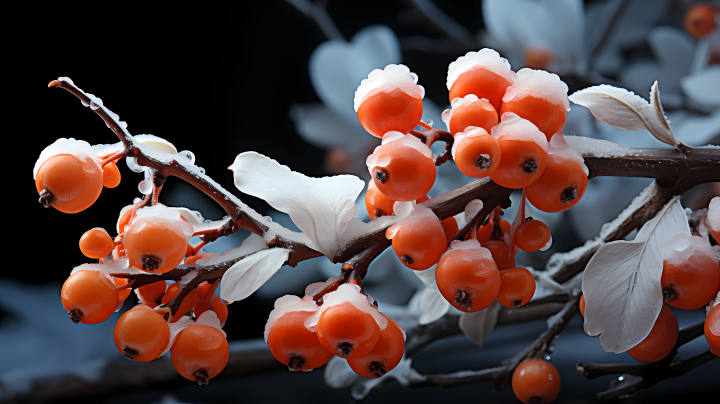 红莓与雪枝摄影版权图片下载