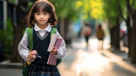 女生手持书本的摄影图片