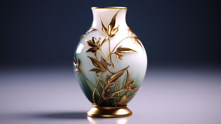精致金瓷玻璃花瓶摄影版权图片下载