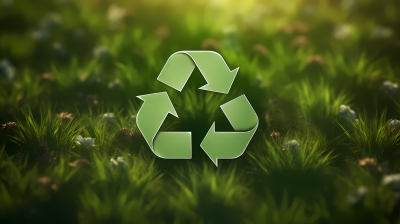 绿色环保回收标志摄影图片