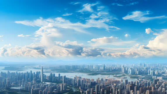 中国城市天际线摄影图片