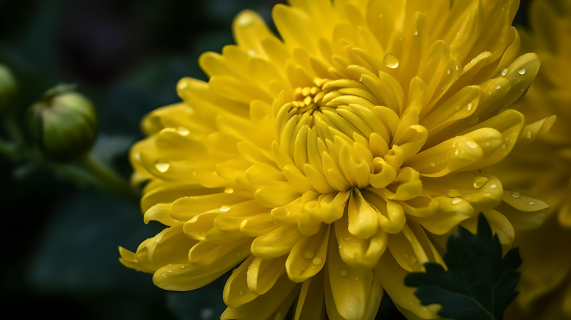 花园中的黄色菊花摄影图片