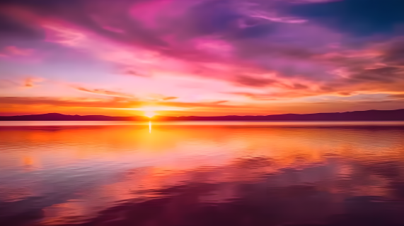 壮观日落水景摄影图片
